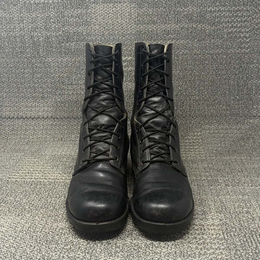 1977 Vtg Black Genesco CIC Vietnam Combat Boots Mens Size 9 R Waffle Bottom USA
